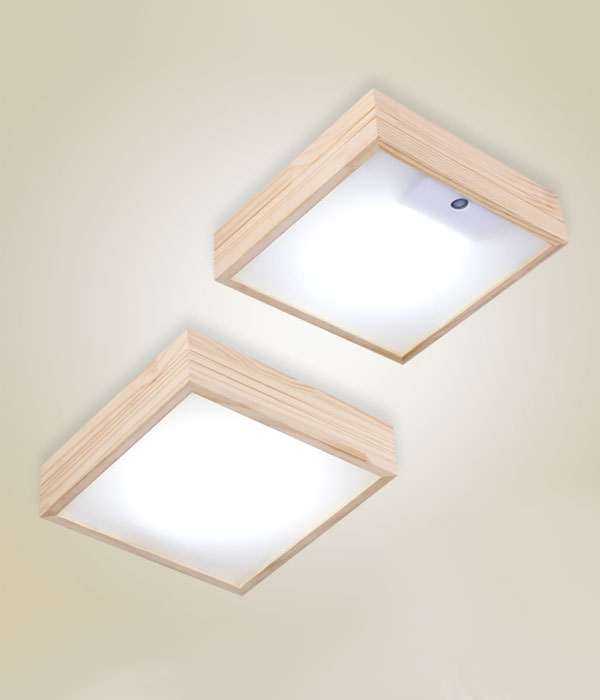 에델 원목 LED 베란다조명, 현관센서등 (LED 15W 국산)