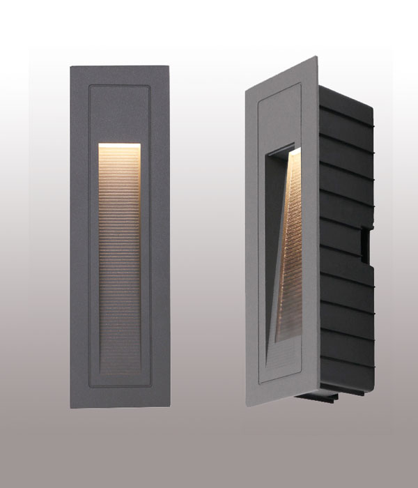 콘티 외부벽형 매입형, 계단등 (3W 일체형 그레이)